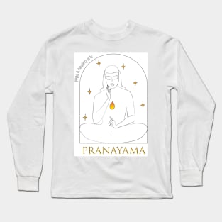 Pranayama Yoga Healing Arts image logo vector Long Sleeve T-Shirt